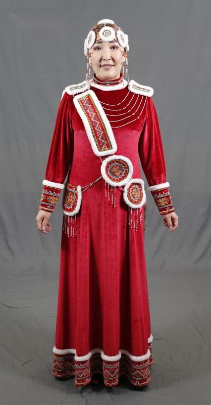 Стилизованное долганское платье "Танец огня"